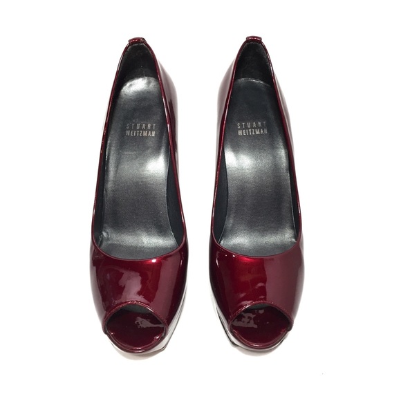 🌹Stuart Weitzman Red Patent Leather Platform Heels🌹 - Picture 5 of 8